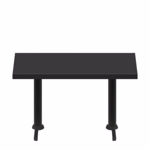 30" x 60" Urban Onyx Quick Ship Table + (2) Black Standard Height 22" T Bases