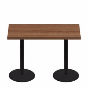 30" x 60" Urban Toasted Birch Quick Ship Table + (2) Black Counter Height 22" Disc Bases