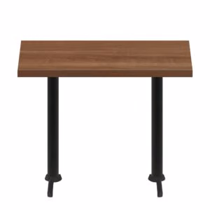 30" x 60" Urban Toasted Birch Quick Ship Table + (2) Black Bar Height 22" T Bases