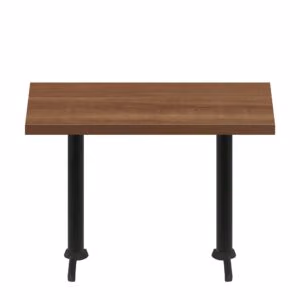 30" x 60" Urban Toasted Birch Quick Ship Table + (2) Black Counter Height 22" T Bases