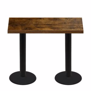 30" x 60" Urban Vintage Autumn Quick Ship Table + (2) Black Bar Height 22" Disc Bases