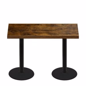 30″ x 60″ Urban Vintage Autumn Quick Ship Table + (2) Black Counter Height 22″ Disc Bases