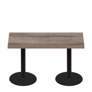 30" x 60" Urban Weathered Barnwood Quick Ship Table + (2) Black Standard Height 22" Disc Bases