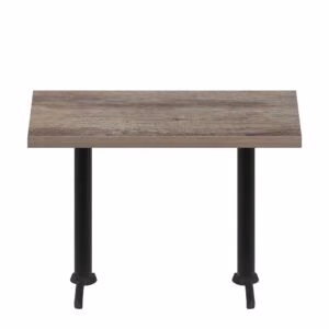 30" x 60" Urban Weathered Barnwood Quick Ship Table + (2) Black Counter Height 22" T Bases