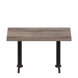 30" x 60" Urban Weathered Barnwood Quick Ship Table + (2) Black Standard Height 22" T Bases