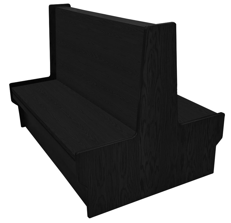 Shepard wood restaurant booth with black stain seat & back