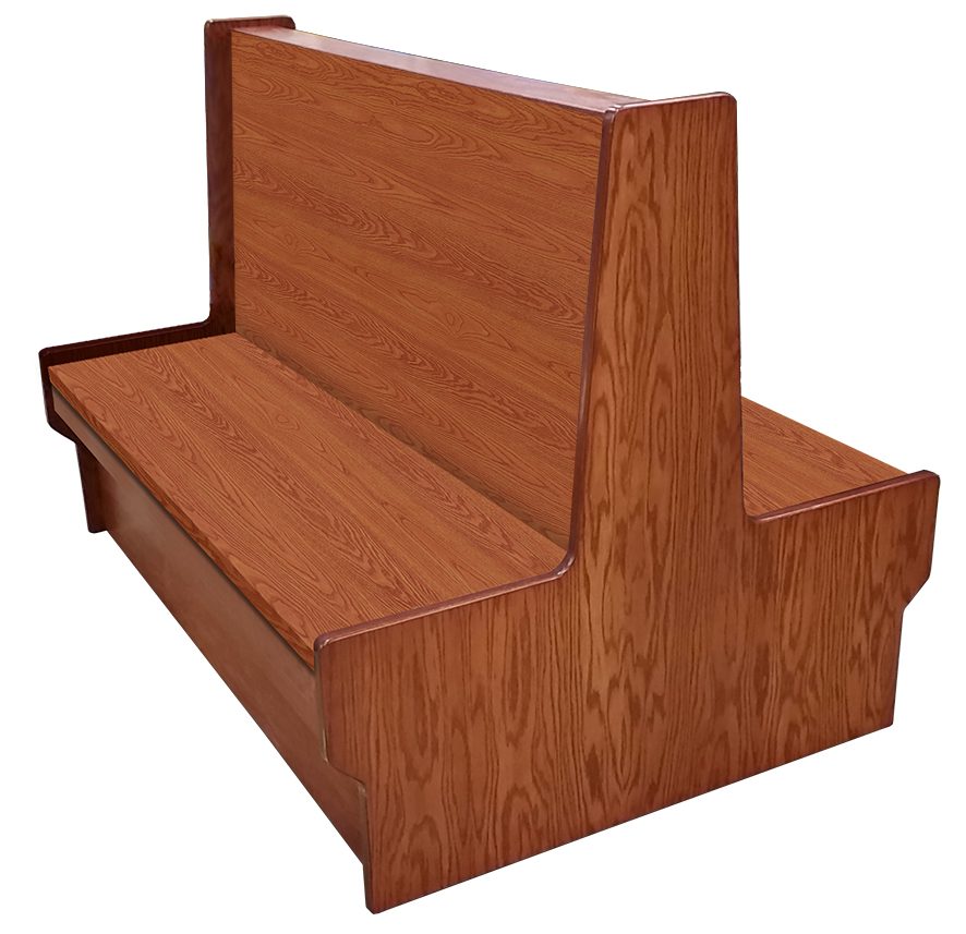 Shepard wood restaurant booth with autumn haze stain seat & back