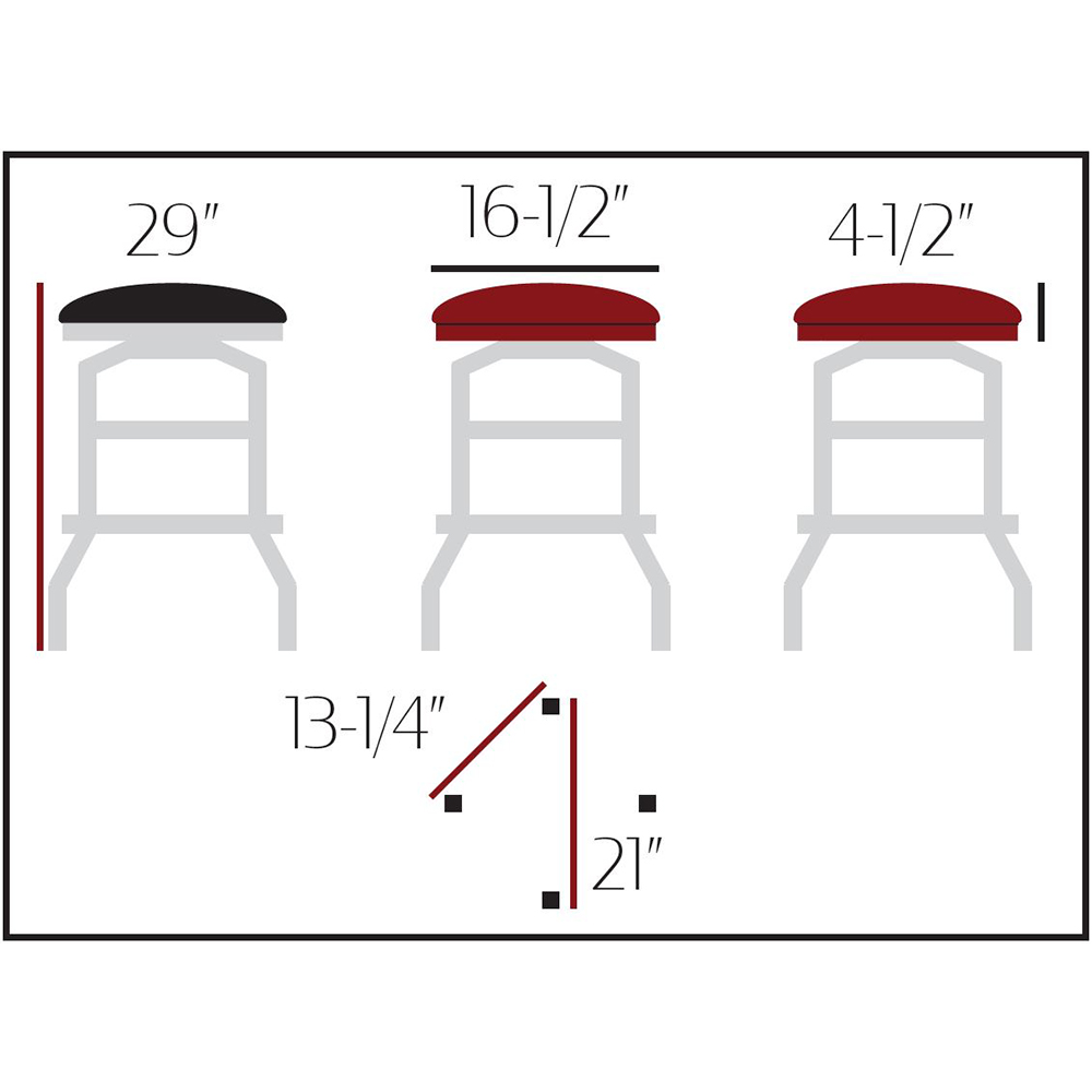 SL1131 Slimline Button Top Stool - Chrome Bar Height Swivel Frame - Image 2