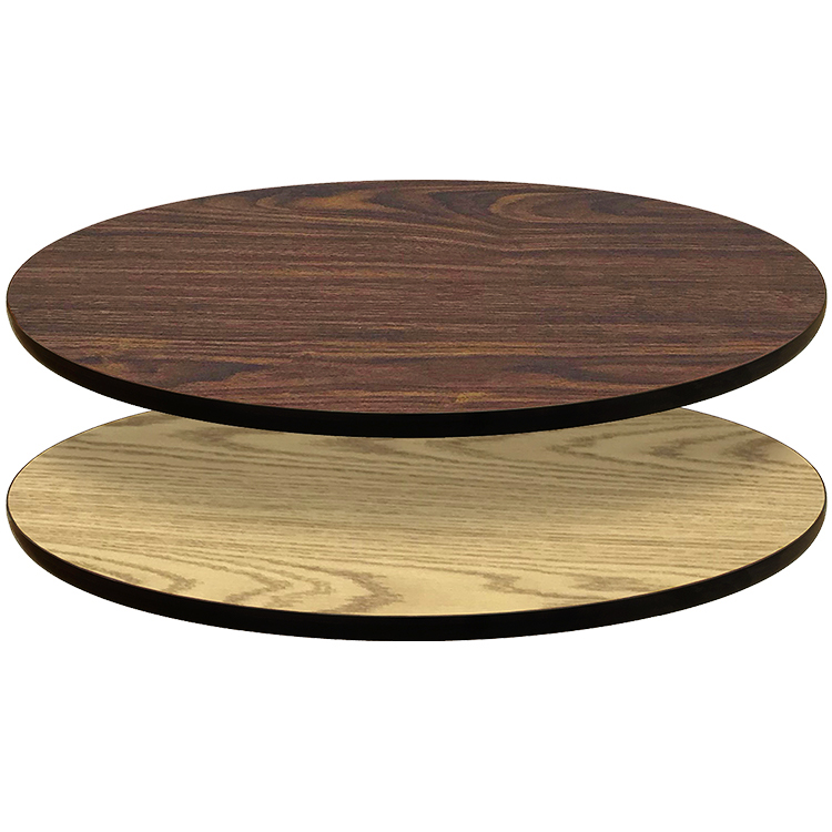 Two Sided Table Tops Oak Walnut round 1