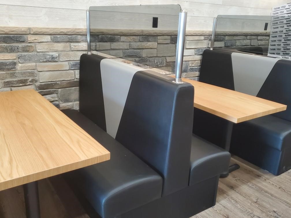 Chads Pizza Clarke booths with privacy divider panels