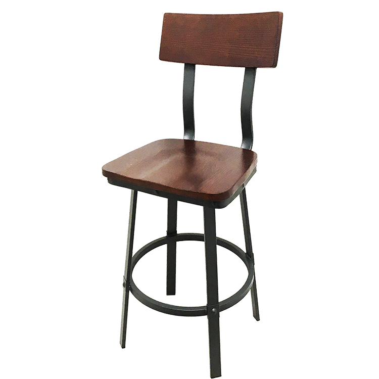BM 6058 Outlander series Wood Back Metal Frame Barstool 1