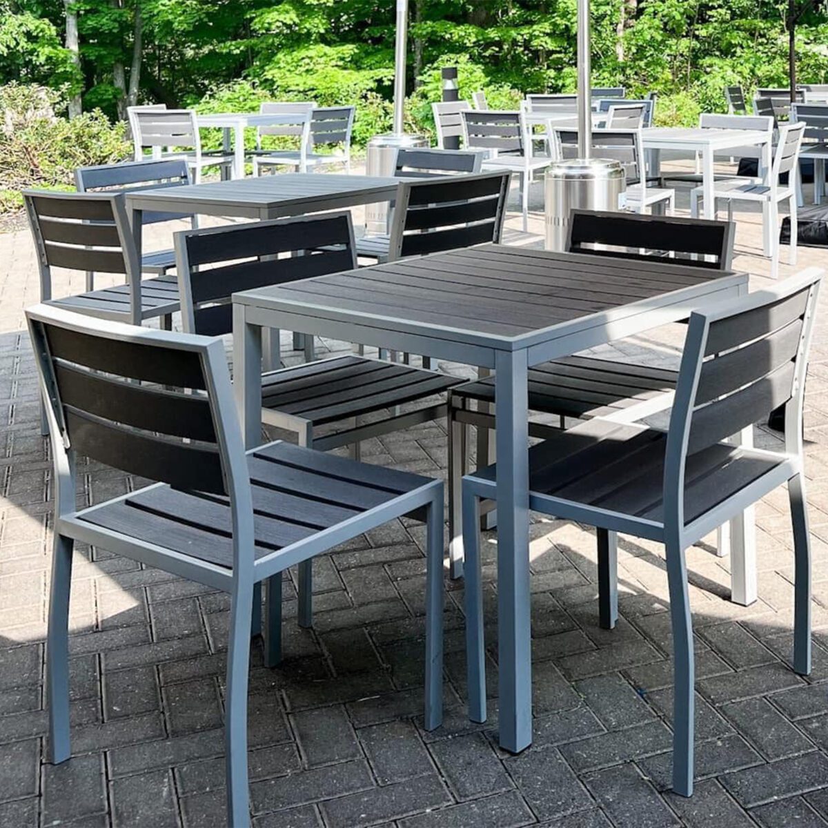 Teak Outdoor Tables - Gray Slats - Image 3