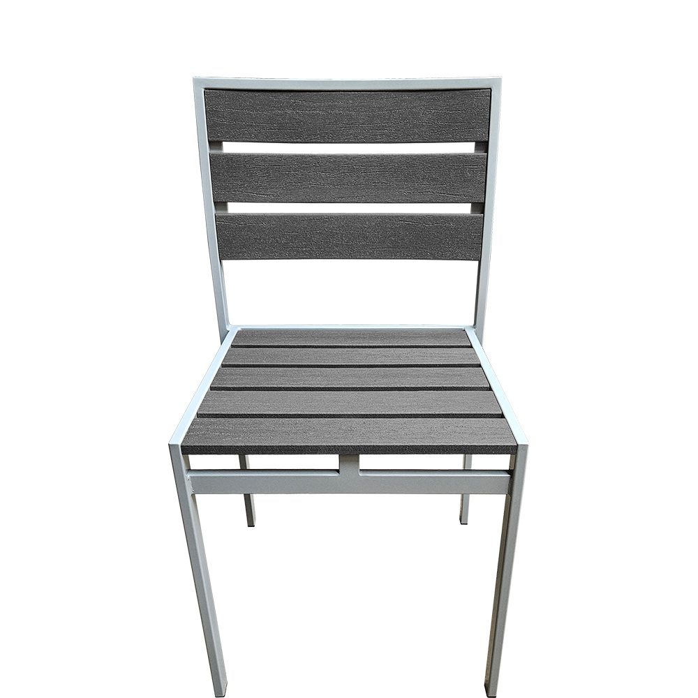 OD-CM-TK-G Outdoor Teak Chair with Gray Slats - Image 3