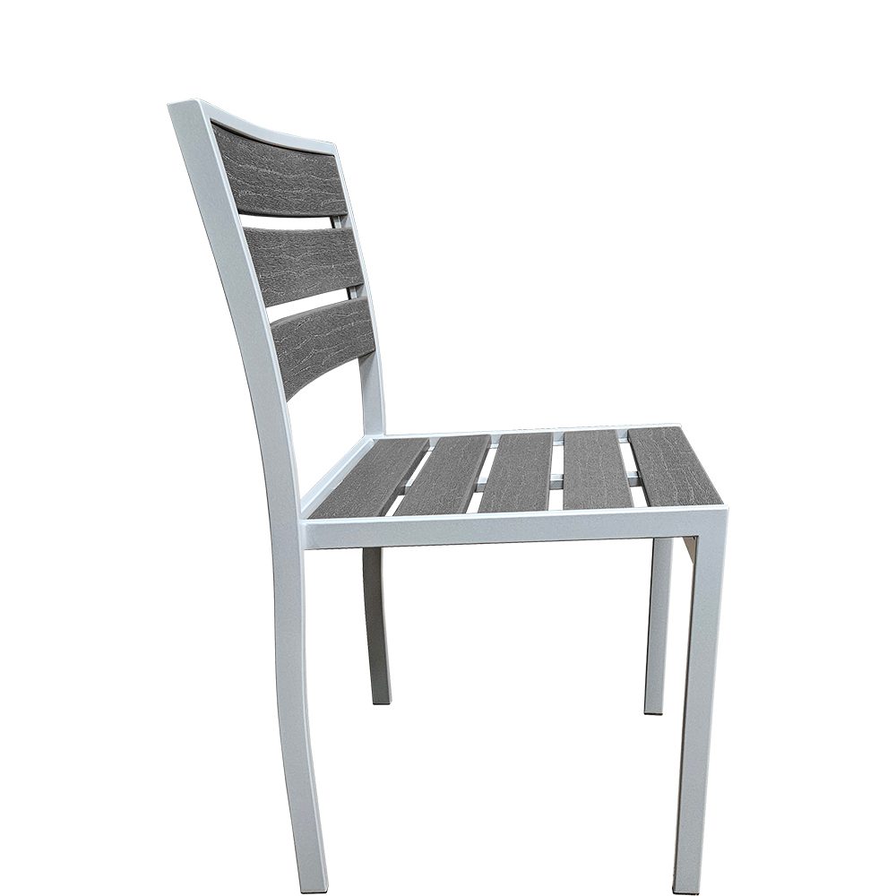 OD-CM-TK-G Outdoor Teak Chair with Gray Slats - Image 4