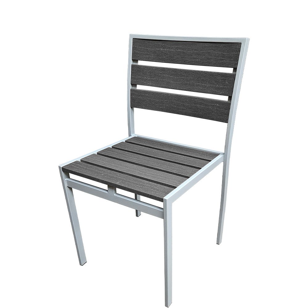 OD-CM-TK-G Outdoor Teak Chair with Gray Slats - Image 2