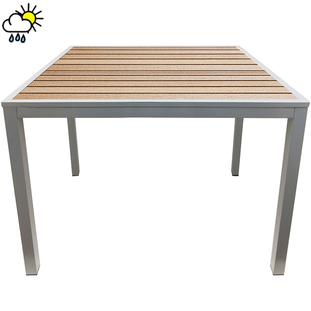Teak Outdoor Tables – Brown Slats