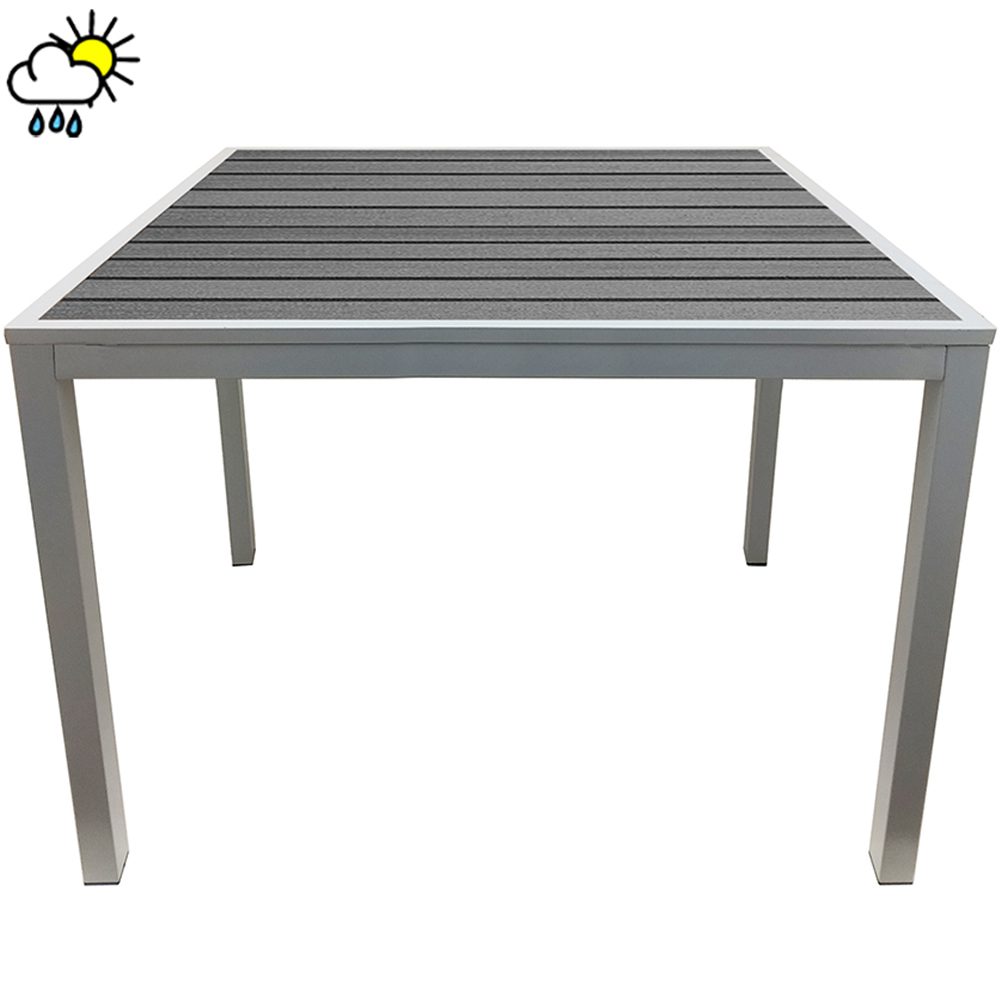 Teak Outdoor Tables – Gray Slats