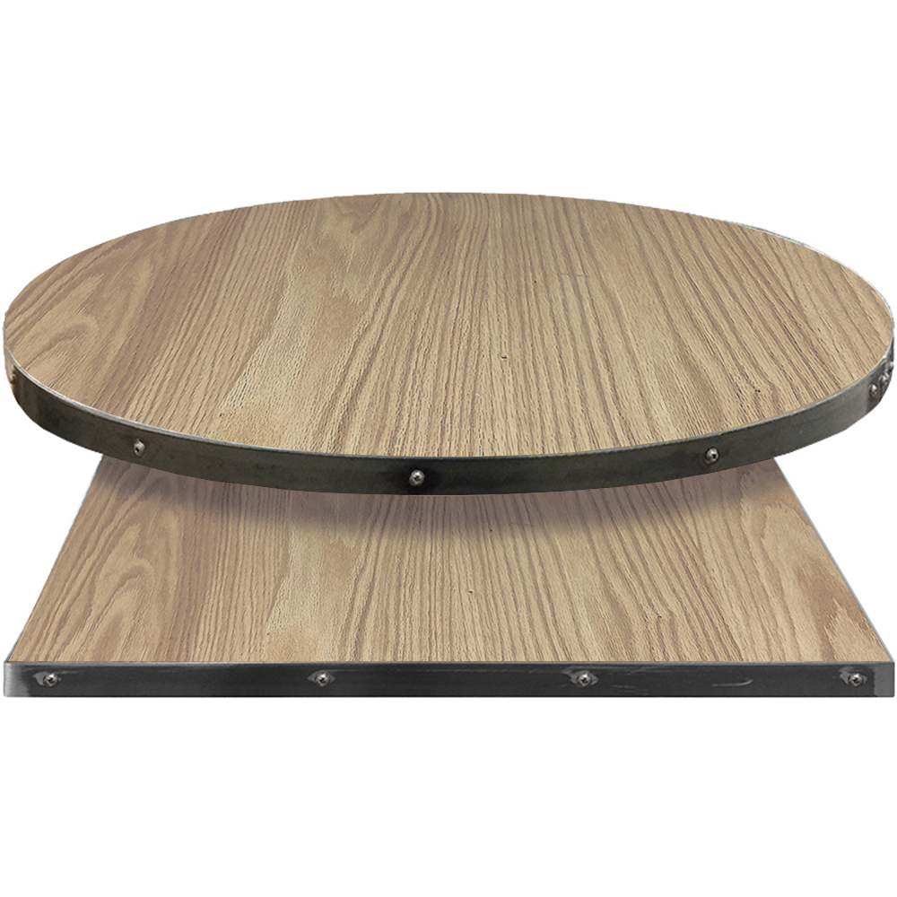 Fortress table tops wood veneer with dove gray stain