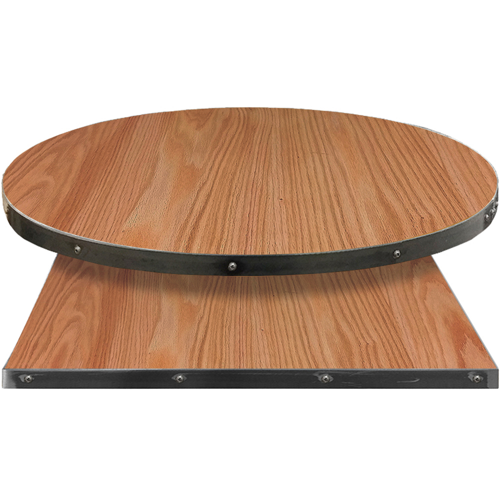 Fortress table tops wood veneer with autumn haze stain