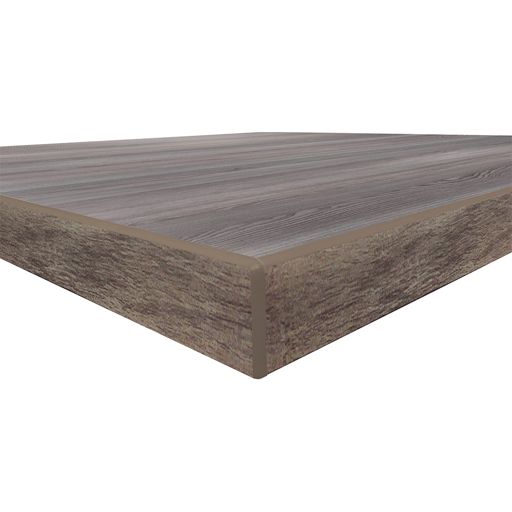 Backwoods Barn Wood Gray with coordinating 3MM edge corner zoomed