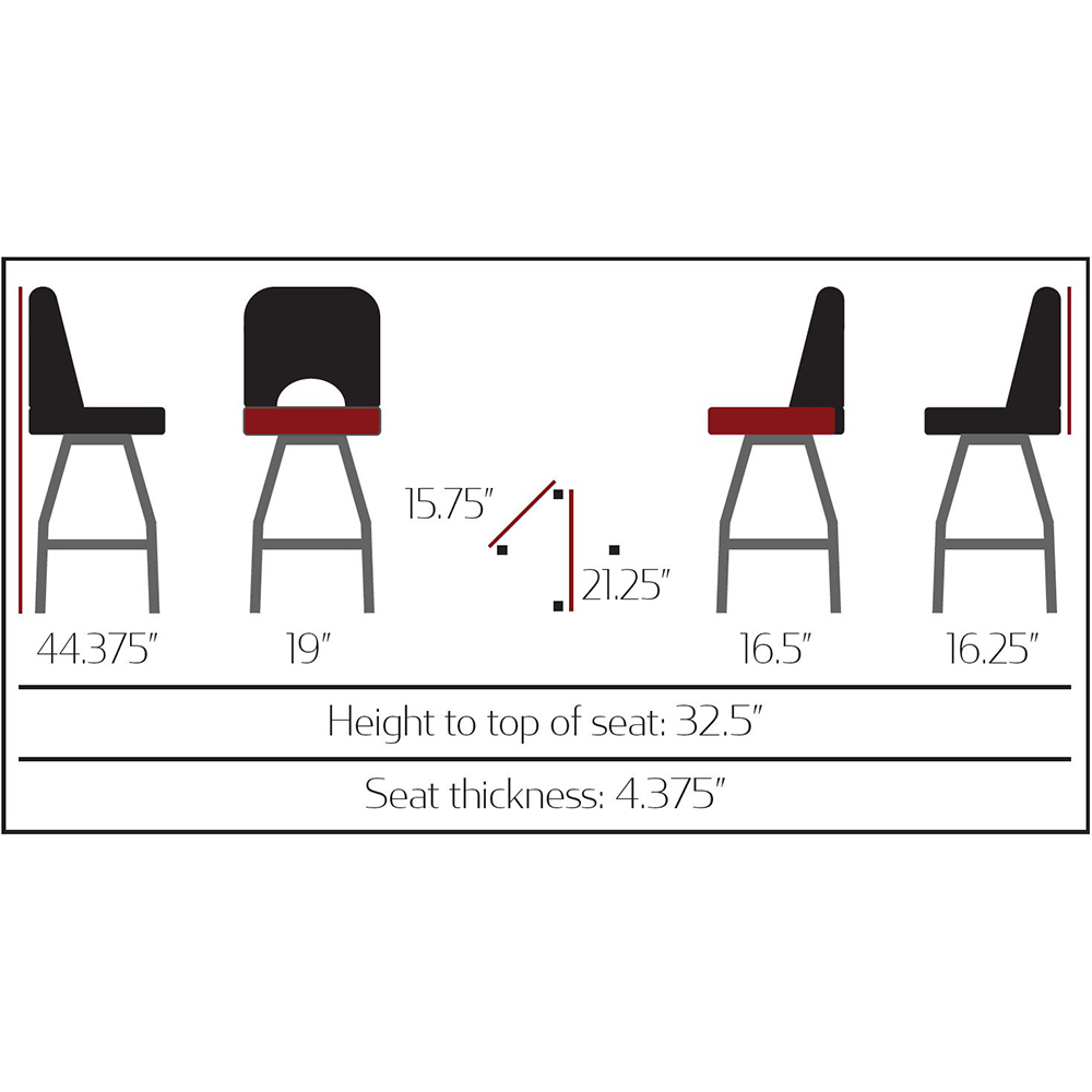 SL9136-CCS Cutout Back Bucket Barstool with Clear Coat Swivel Frame - Image 6