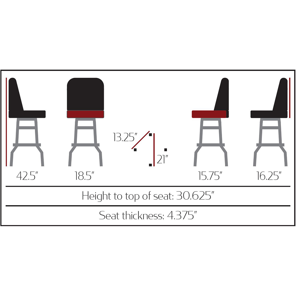 SL8134 Tufted Back Bucket Barstool with Double Rung Chrome Swivel Frame - Image 6