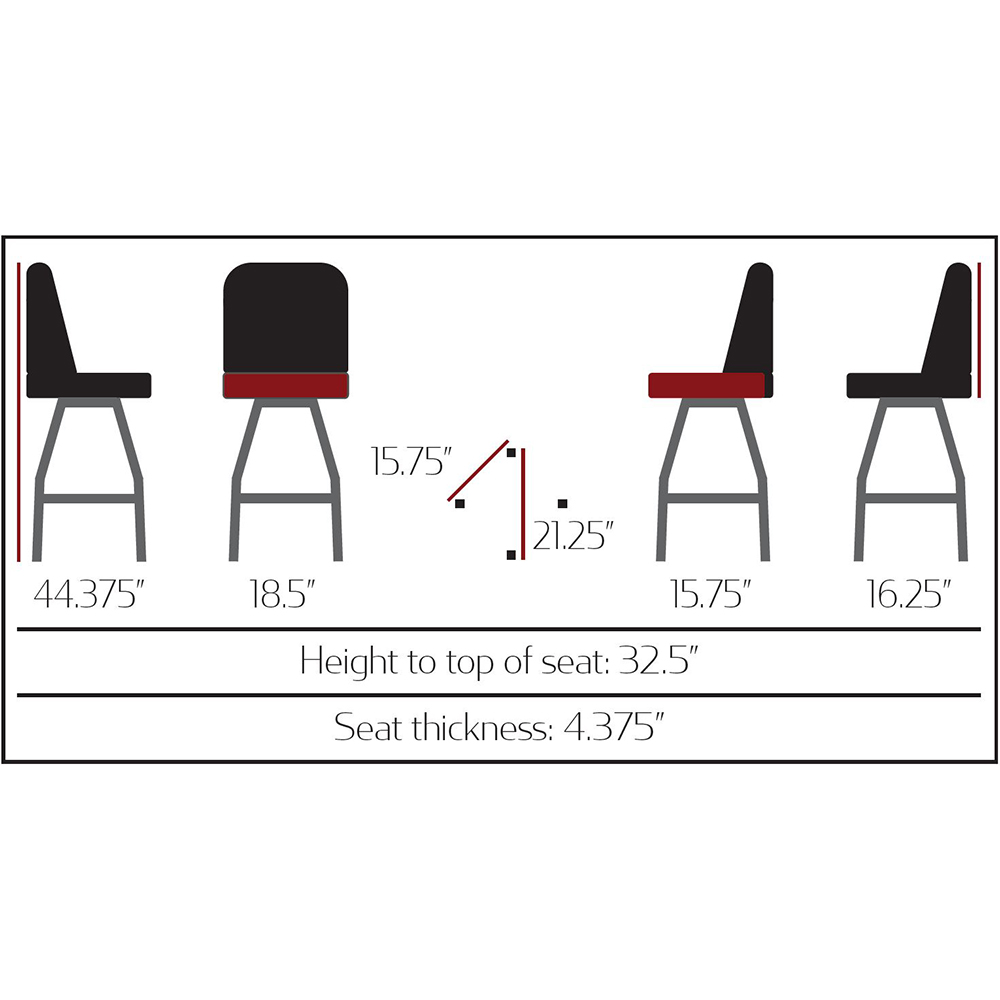 SL8136-CCS Tufted Back Bucket Barstool with Clear Coat Swivel Frame - Image 6