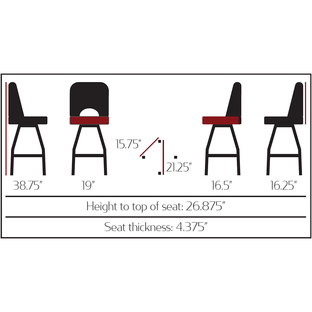 SL9036 Cutout Back Bucket Barstool with Counter Height Black Swivel Frame - Image 6