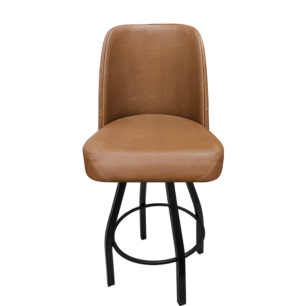 SL8036 Tufted Back Bucket Barstool with Counter Height Black Swivel Frame - Image 3