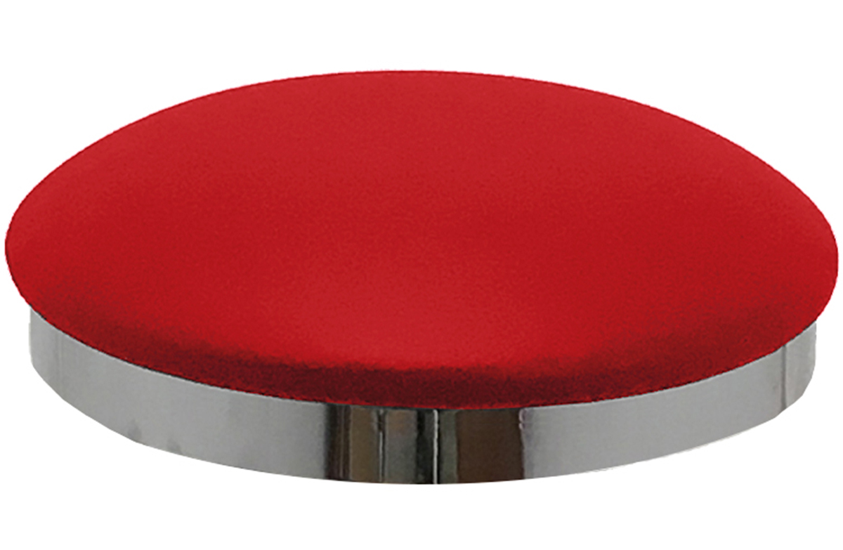 Red Vinyl Slimline Button Top Seat