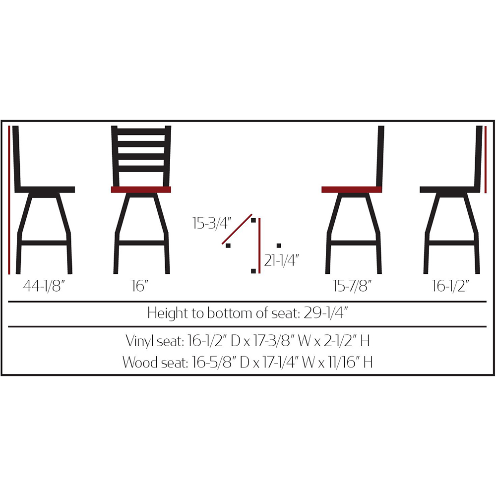 SL2301S Ladderback Stool - Black Bar Height Swivel Frame - Image 2