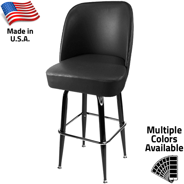 SL3133 American Made Bucket Stool – Gloss Black Square Bar Height Swivel Frame