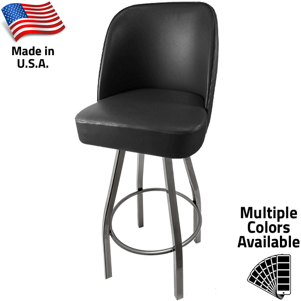 SL3136-CCS American Made Bucket Stool – Clear Coat Bar Height Swivel Frame