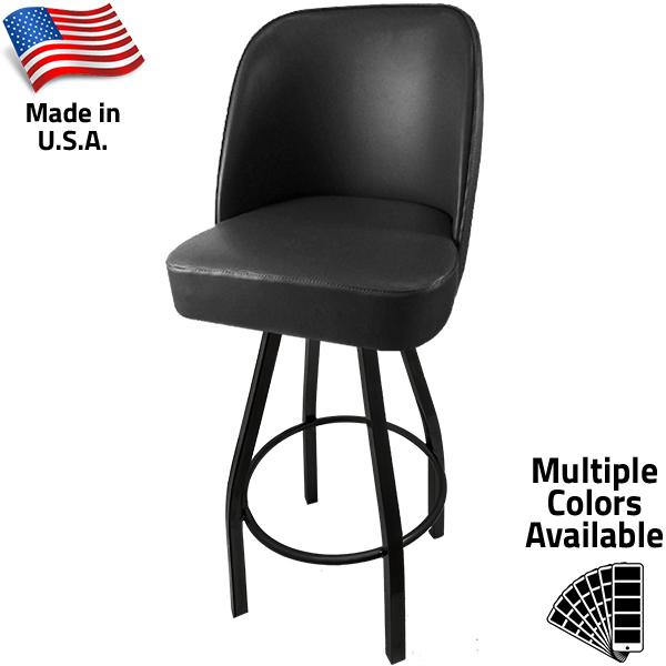 SL3136 American Made Bucket Stool – Black Bar Height Swivel Frame