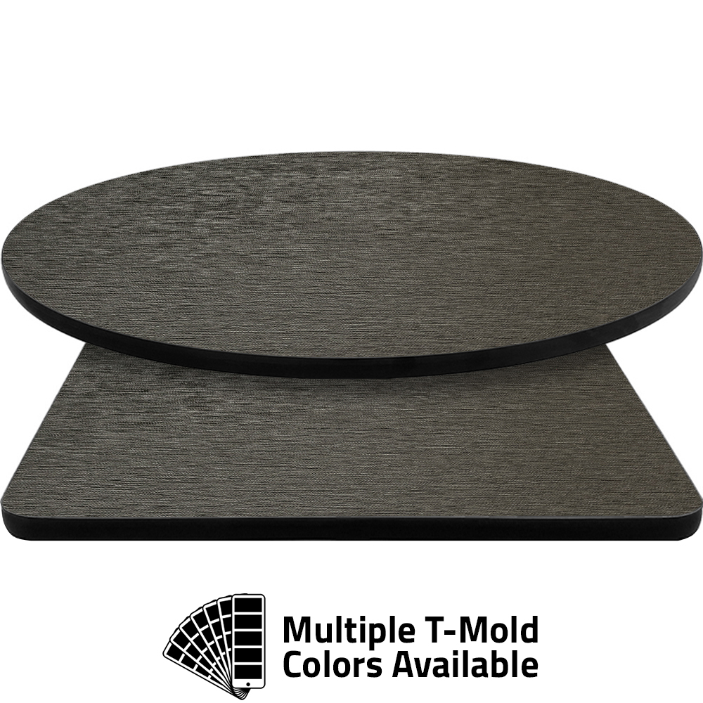 T-Mold Manufactured Table Tops - Pinnacle Charcoal Tweed laminate