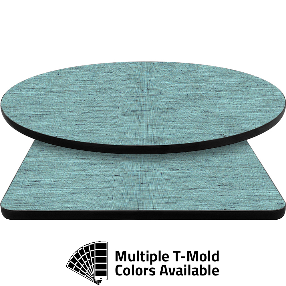 T-Mold Manufactured Table Tops - Pinnacle Cyan Linen laminate