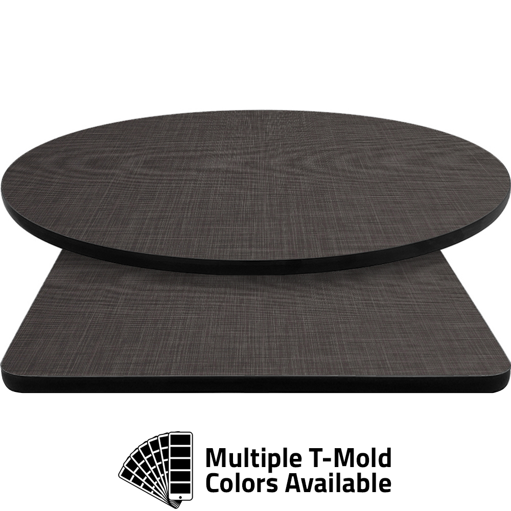 T-Mold Manufactured Table Tops - Pinnacle Graphite Linen laminate
