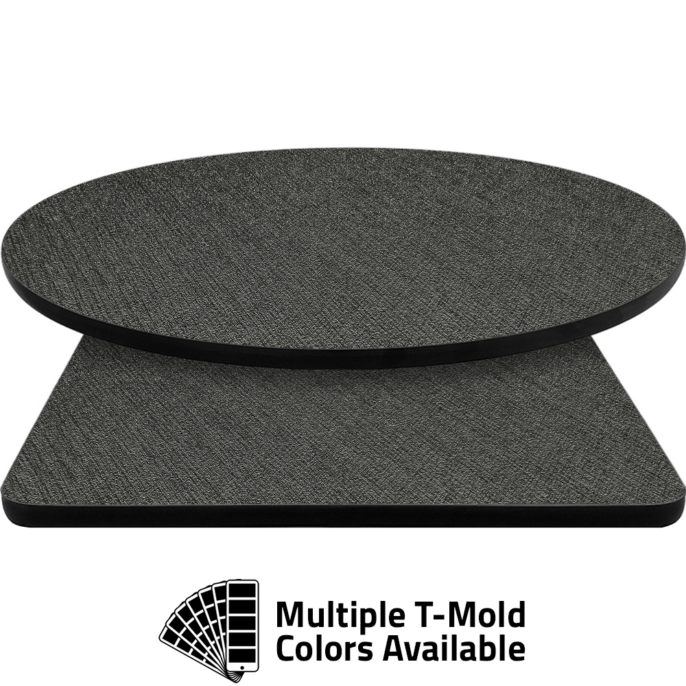 T-Mold Manufactured Table Tops - Pinnacle Charcoal Fiber laminate