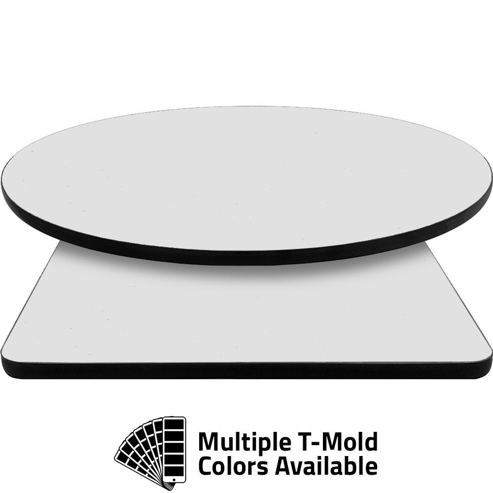 T-Mold Manufactured Table Tops - Pinnacle Cold White laminate