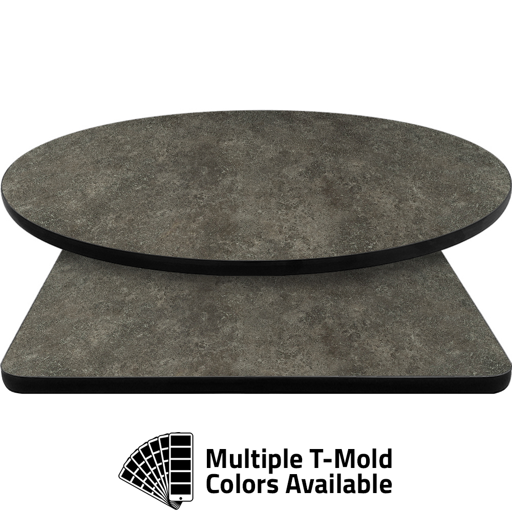 T-Mold Manufactured Table Tops - Pinnacle Dark Crystal Concrete laminate