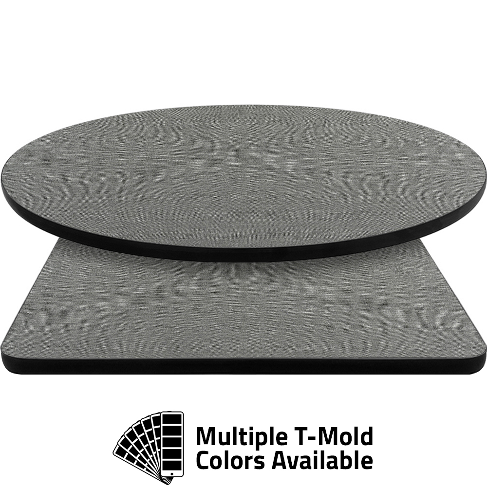 T-Mold Manufactured Table Tops - Pinnacle Gray Tweed laminate