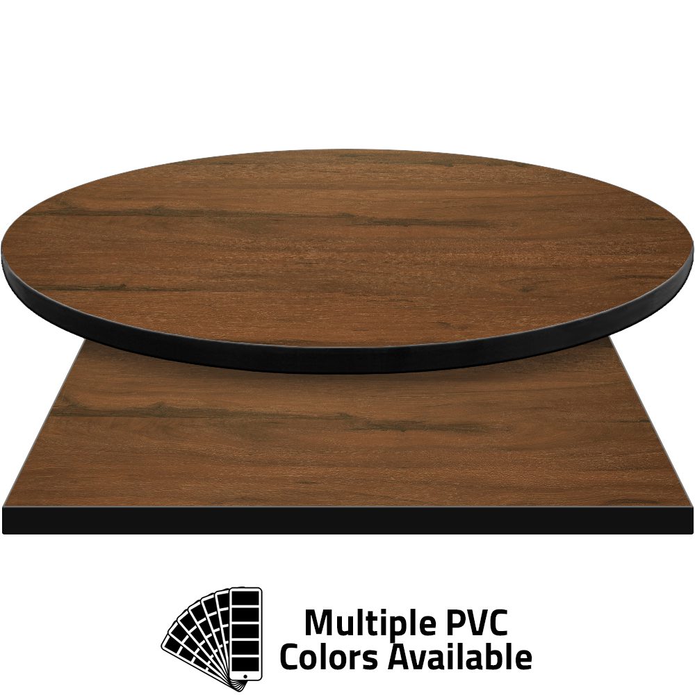 PVC Edge Manufactured Table Tops - 1.25" thickness - Pinnacle Ruddy Oak laminate