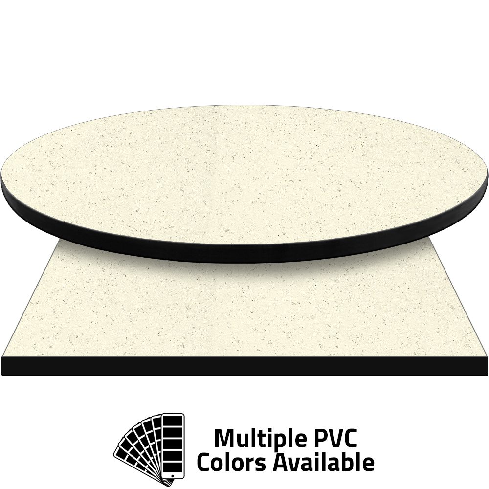 PVC Edge Manufactured Table Tops - 1.25" thickness - Pinnacle Flecked Quartz laminate
