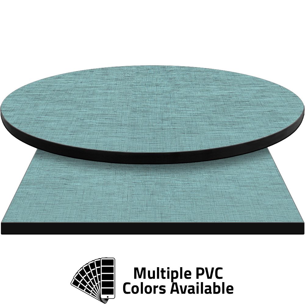 3mm PVC Edge Manufactured Table Tops - Pinnacle Cyan Linen laminate