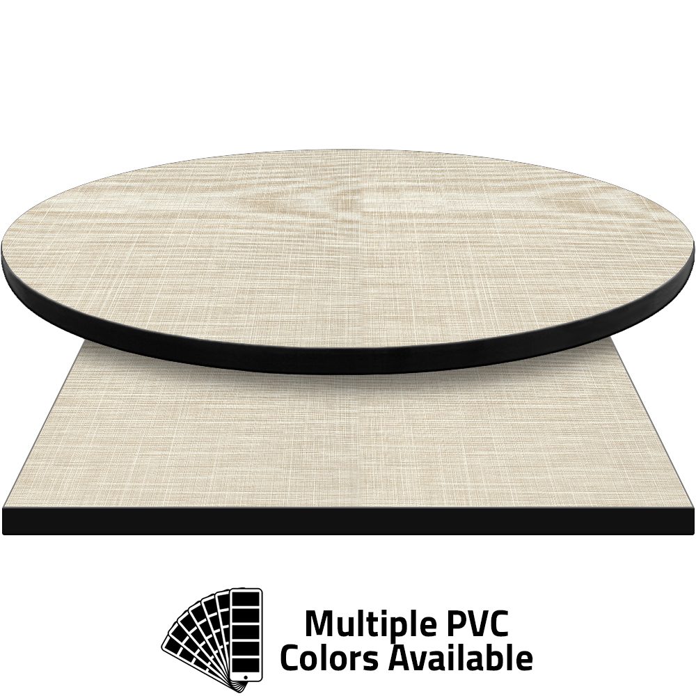 PVC Edge Manufactured Table Tops - 1.25" thickness - Pinnacle Ivory Linen laminate