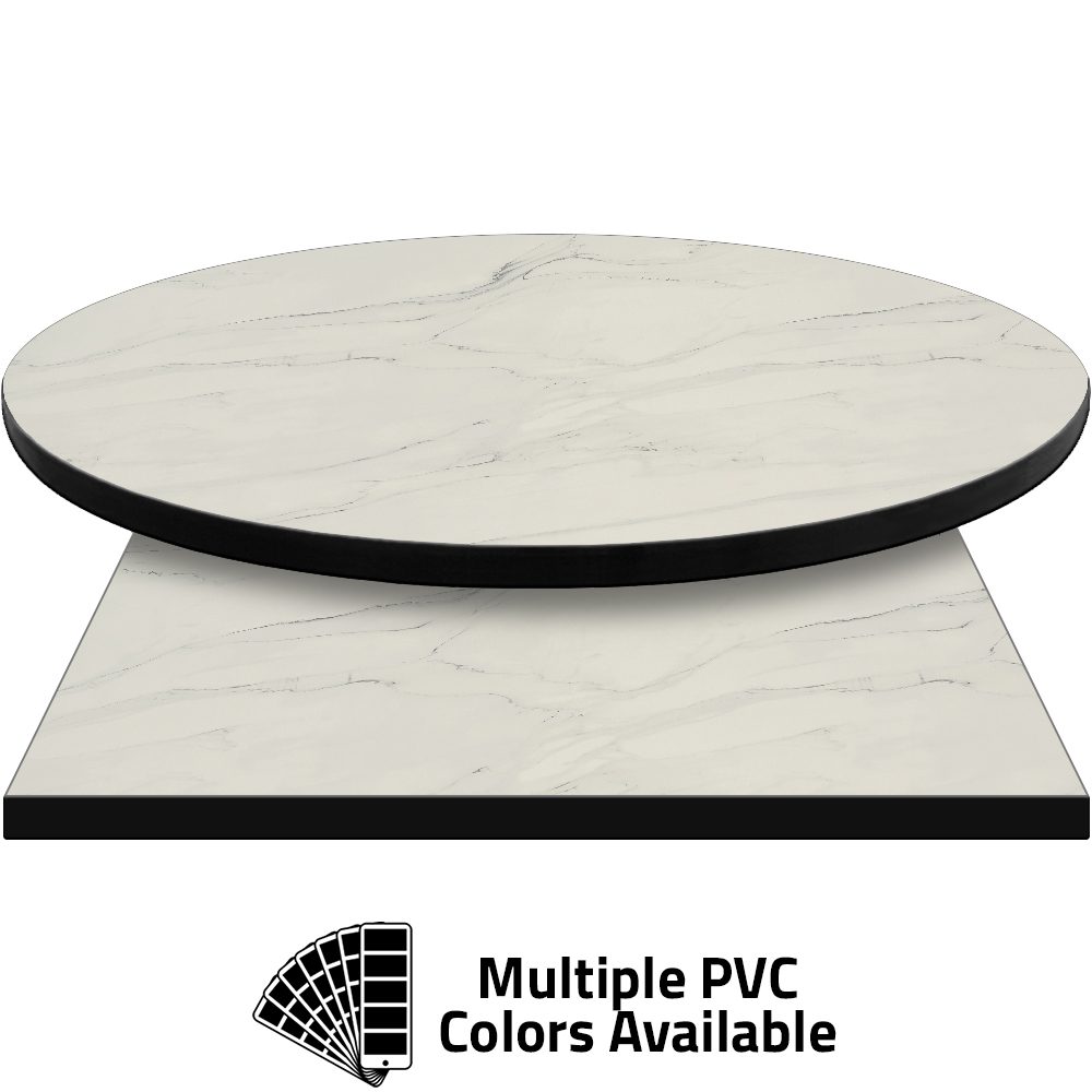 PVC Edge Manufactured Table Tops - 1.25" thickness - Pinnacle Modern Marble (gloss) laminate