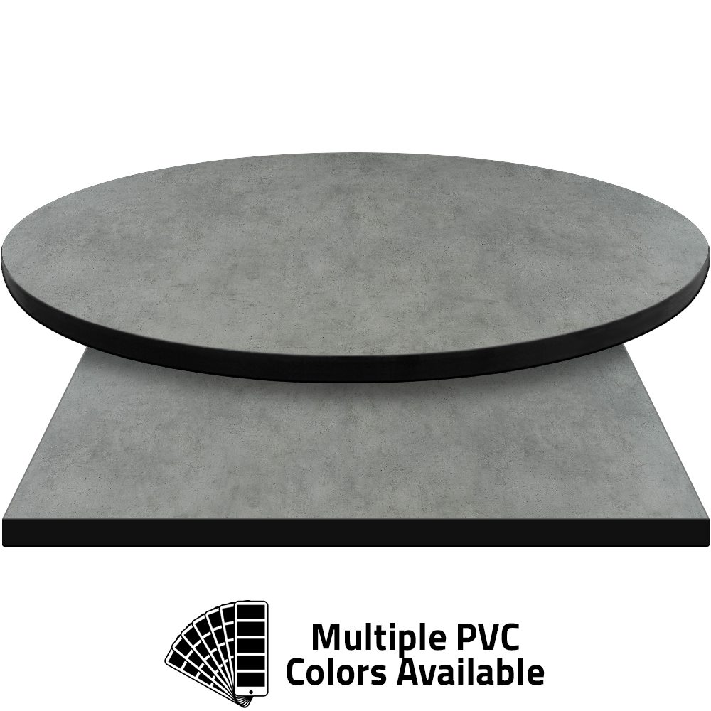 PVC Edge Manufactured Table Tops - 1.25" thickness - Pinnacle Textured Concrete Laminate