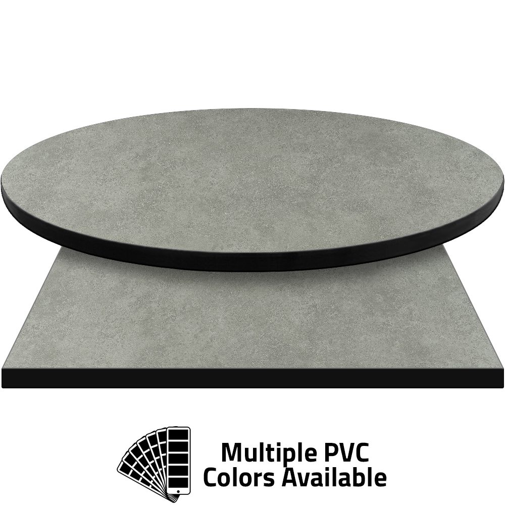 PVC Edge Manufactured Table Tops - 1.25" thickness - Pinnacle Light Crystal Concrete laminate
