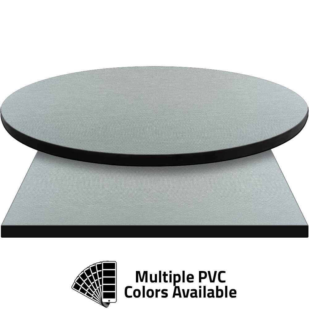 PVC Edge Manufactured Table Tops - 1.25" thickness - Pinnacle Gray Washed Tweed Laminate