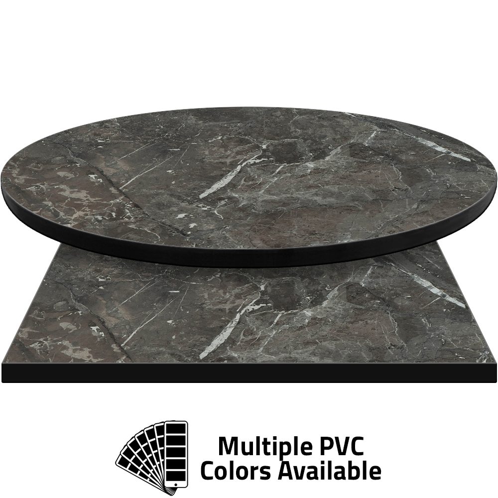 3mm PVC Edge Manufactured Table Tops - Pinnacle Ashen Marble laminate